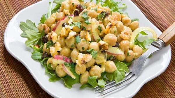 Curried Chickpea Salad with Walnuts and Dried Currants