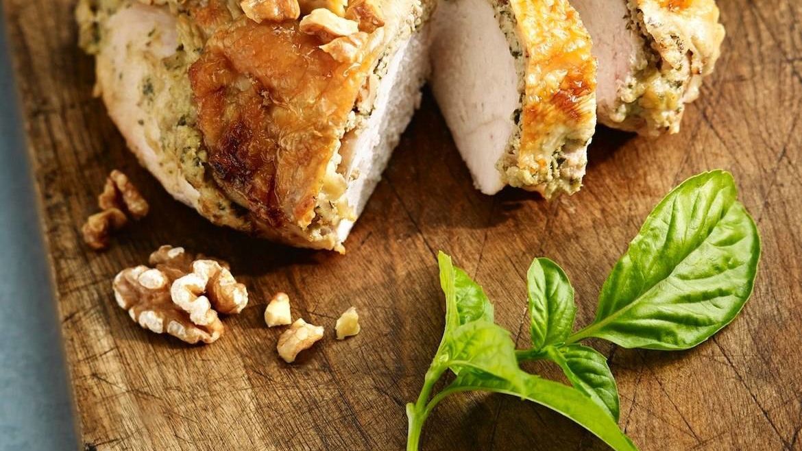 Walnut-Goat Cheese Stuffed Chicken Breasts