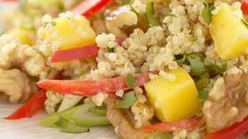 Golden Quinoa Salad with Mango and Walnuts