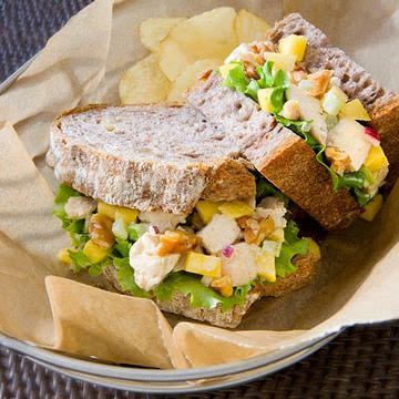 Curried Mango-Walnut Chicken Salad Sandwich Curried Mango-Walnut Chicken Salad Sandwich
