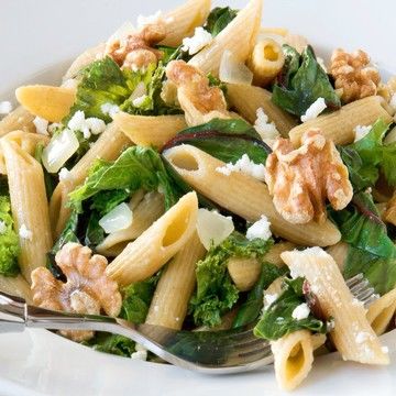 Penne with Wilted Greens, Feta and Walnuts Penne with Wilted Greens, Feta and Walnuts