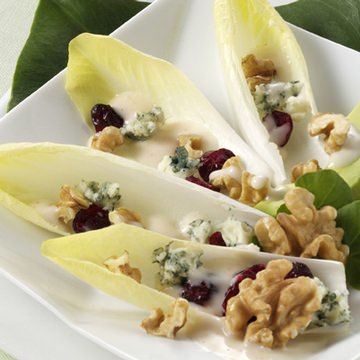 Belgian Endive with Roquefort, Walnuts & Cranberries Belgian Endive with Roquefort, Walnuts & Cranberries
