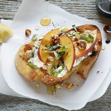 Ricotta-Walnut-Peach Bruschetta Ricotta-Walnut-Peach Bruschetta