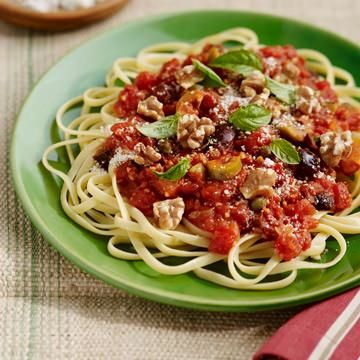 Pasta Puttanesca with Mixed Olives and Walnuts Pasta Puttanesca with Mixed Olives and Walnuts