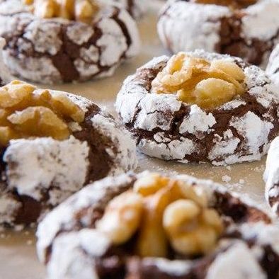 Chocolate Walnut Crinkle Cookies Chocolate Walnut Crinkle Cookies