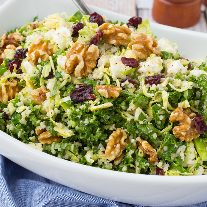 Kale Quinoa Salad with Walnuts, Cranberries and Feta Kale Quinoa Salad with Walnuts, Cranberries and Feta