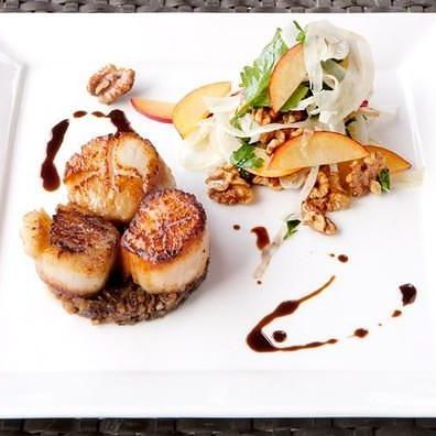 Seared Sea Scallops with Plum and Fennel Salad Seared Sea Scallops with Plum and Fennel Salad