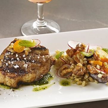 Grilled Lamb T-Bone with Mint Walnut Pesto Grilled Lamb T-Bone with Mint Walnut Pesto