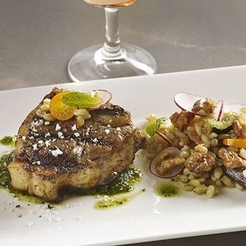 Grilled Lamb T-Bone with Mint Walnut Pesto Grilled Lamb T-Bone with Mint Walnut Pesto