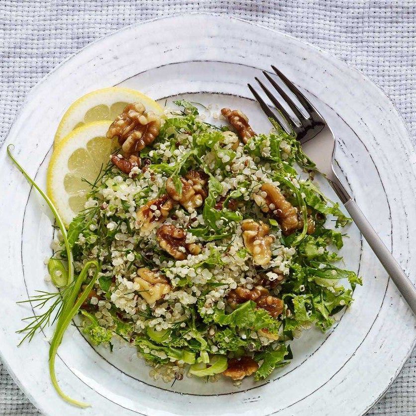 Toasted Walnut, Quinoa, Kale Salad and Lemon Vinaigrette Toasted Walnut, Quinoa, Kale Salad and Lemon Vinaigrette
