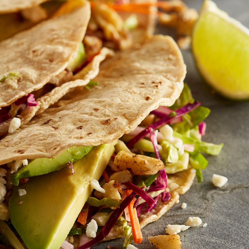 Hickory-Smoked Walnut Street Tacos with Superfood Slaw, Avocado, Cotija and Pickled Red Onions Hickory-Smoked Walnut Street Tacos with Superfood Slaw, Avocado, Cotija and Pickled Red Onions