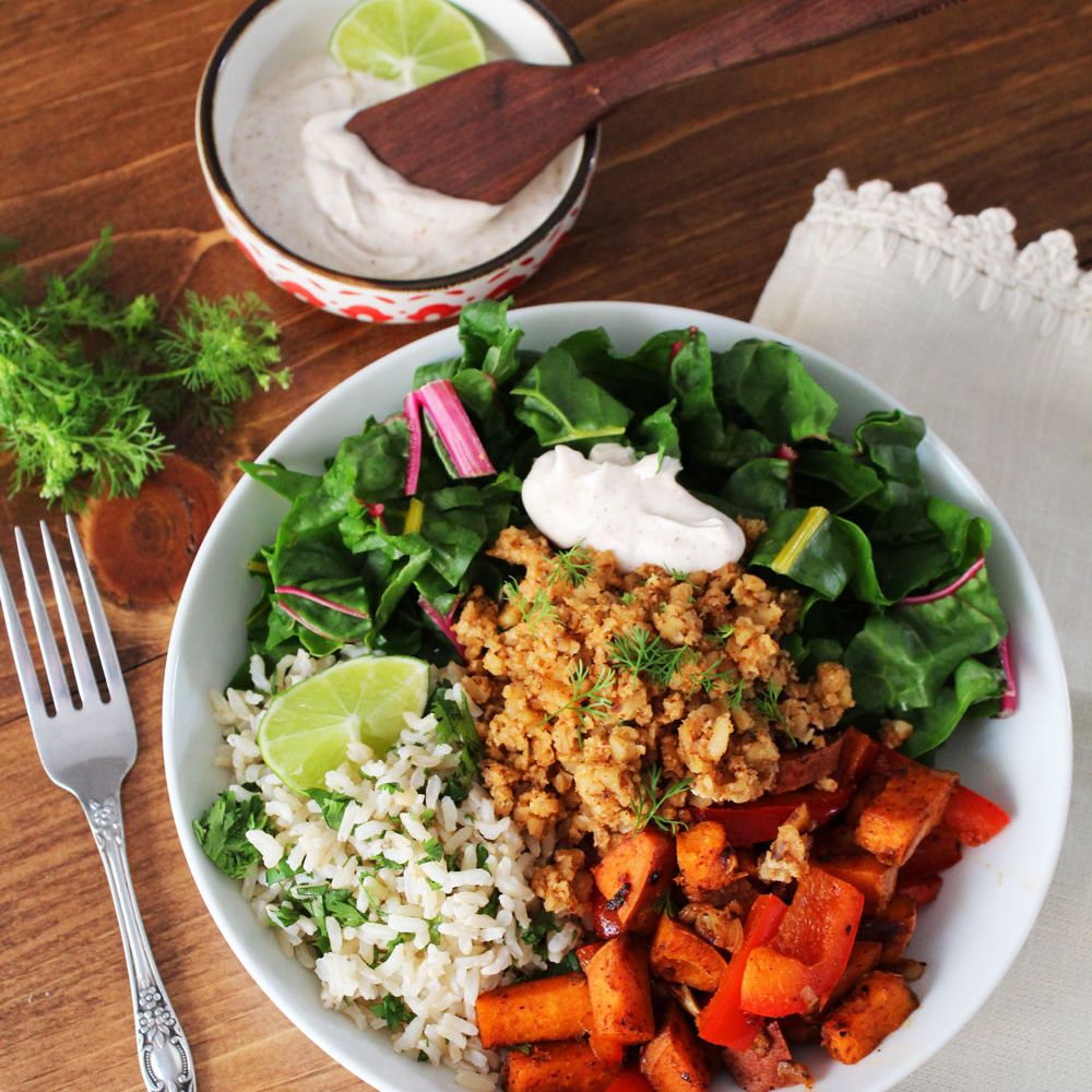 Chard Taco Salad with Walnut Meat Chard Taco Salad with Walnut Meat