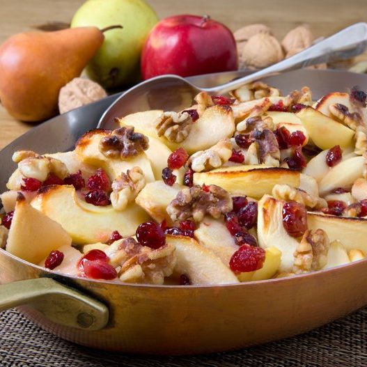 Walnut Dusted Oven-Baked Apples and Pears for Two Walnut Dusted Oven-Baked Apples and Pears for Two