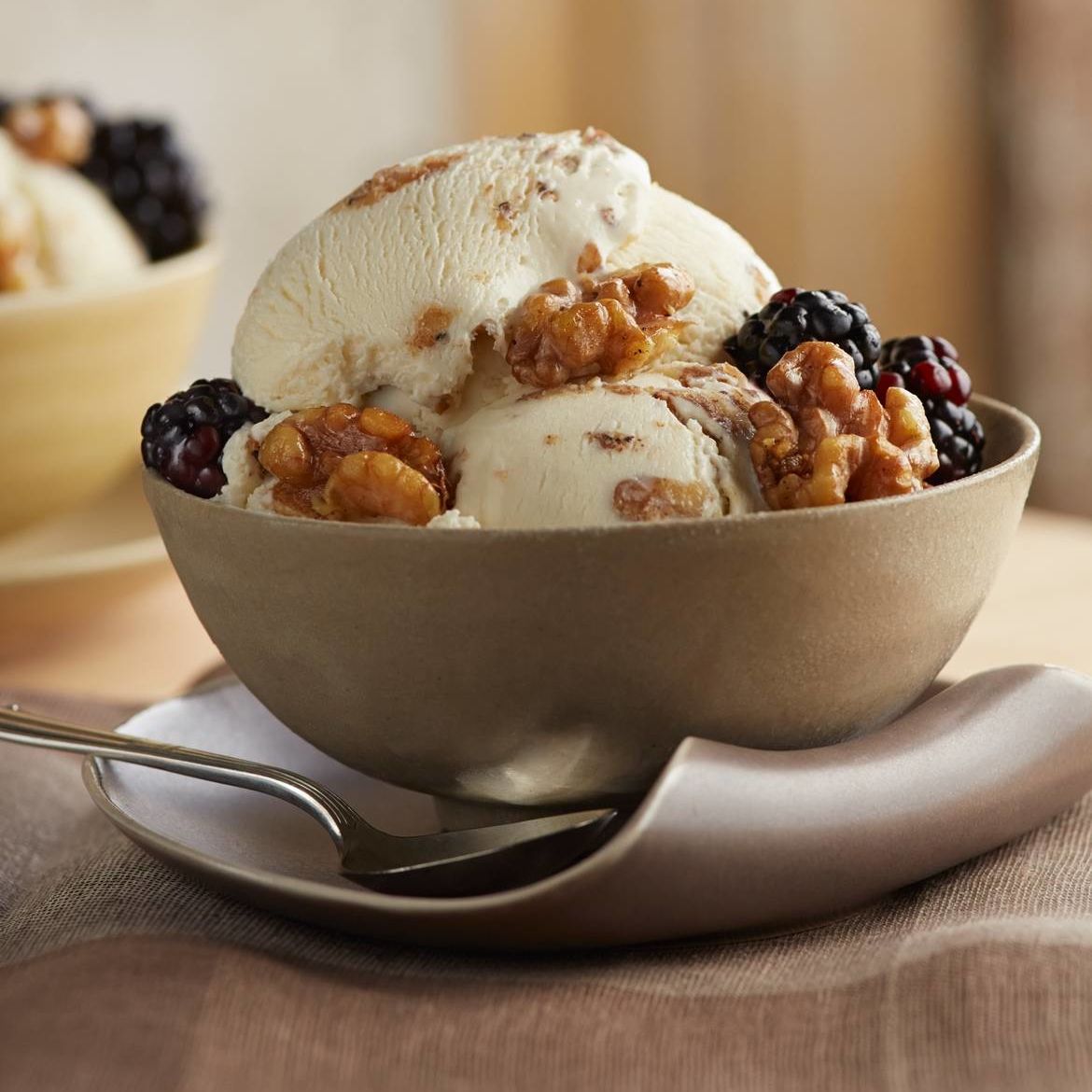Brown Butter Walnut Ice Cream with Black Pepper & Blackberries Brown Butter Walnut Ice Cream with Black Pepper & Blackberries