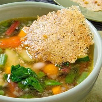 Very Vegetable Soup with Walnut-Parmesan Crisps Very Vegetable Soup with Walnut-Parmesan Crisps
