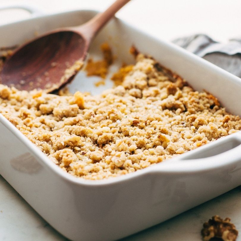 Sweet Potato Casserole with Crunchy Walnut and Brown Sugar Topping Sweet Potato Casserole with Crunchy Walnut and Brown Sugar Topping