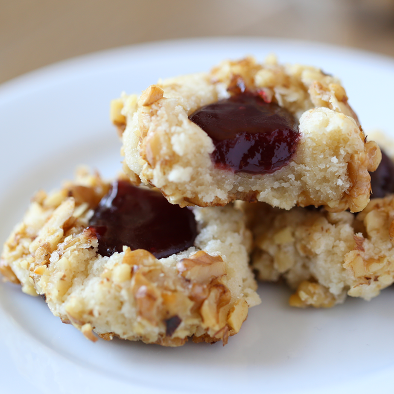 Raspberry Walnut Thumbprint Cookies Raspberry Walnut Thumbprint Cookies