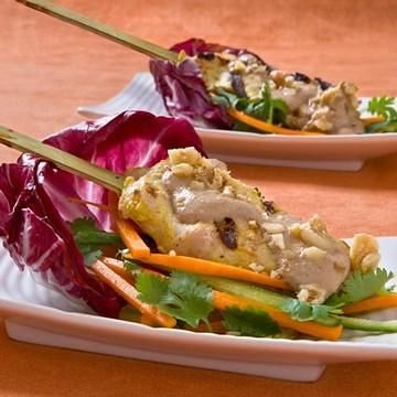 Chicken and Pork Satay with Walnut Sauce Chicken and Pork Satay with Walnut Sauce