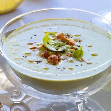 Chilled Zucchini, Walnut and Basil Soup Chilled Zucchini, Walnut and Basil Soup
