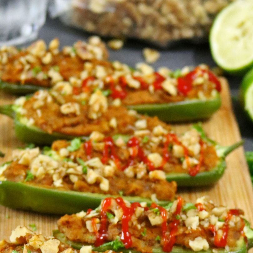 Chipotle Flavored Walnut & Bean Stuffed Jalapeños Chipotle Flavored Walnut & Bean Stuffed Jalapeños