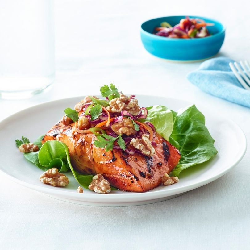 Salmon with Asian Walnut Slaw Salmon with Asian Walnut Slaw