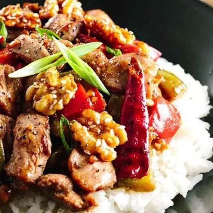 Kung Pao Chicken with Honey Glazed Walnuts Kung Pao Chicken with Honey Glazed Walnuts