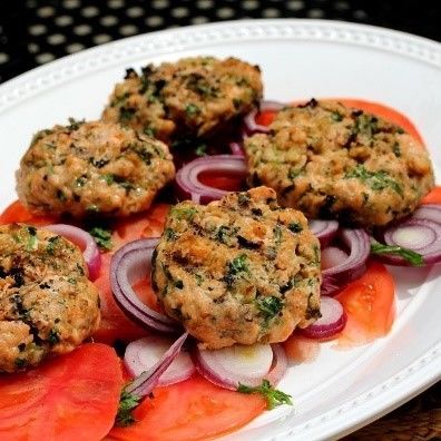 Salmon Garam Masala Burgers with Walnuts Salmon Garam Masala Burgers with Walnuts
