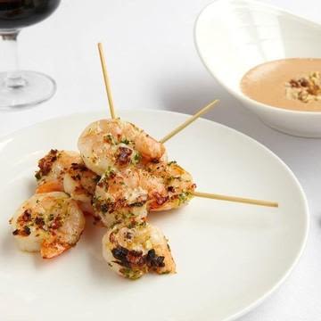 Shrimp Kabobs with Walnut-Red Chili Sauce Shrimp Kabobs with Walnut-Red Chili Sauce