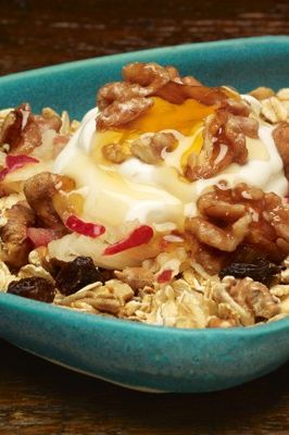 Lazy Morning Muesli with Apple and Walnut Crumble