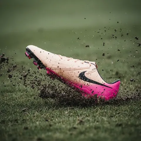 Nike Pink and Black Firm-Ground Football Boots