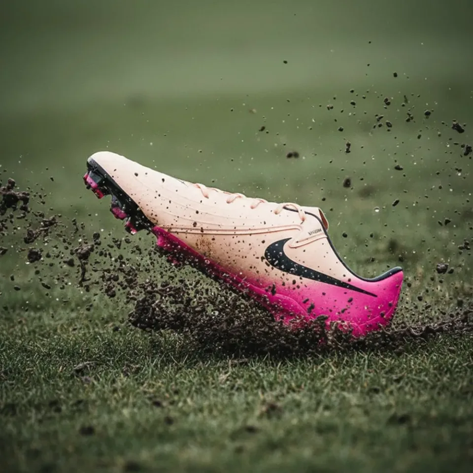 Nike Pink and Black Firm-Ground Football Boots