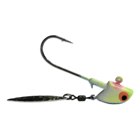 ReelBait® Tournament Series Long Shank Flasher Jig - Blue/Pink/Yellow Glow
