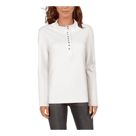 Natural Reflections® Women’s 10-Button Mock Turtleneck - Pristine