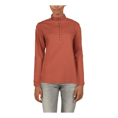Natural Reflections® Women’s 10-Button Mock Turtleneck - Redwood