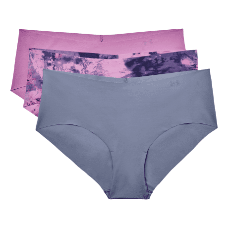 Under Armour® Women’s Pure Stretch Printed Hipster Bottom – 3-Pack - Aurora Purple