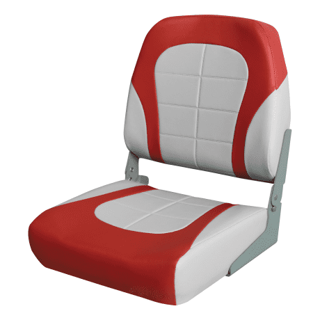 Bass Pro Shops® Tournament Pro Low-Back Boat Seat - Grey/Red