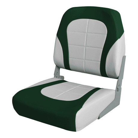 Bass Pro Shops® Tournament Pro Low-Back Boat Seat - Grey/Green