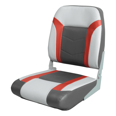 Bass Pro Shops® Tourney Special Boat Seat - Grey/Red/Charcoal