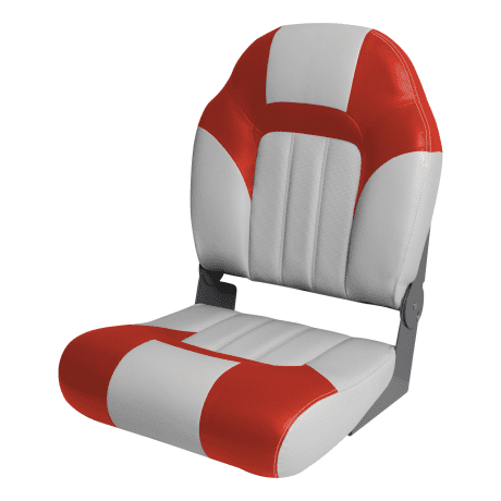 Bass Pro Shops® Pro Fisherman High Back Boat Seat - Grey/Red