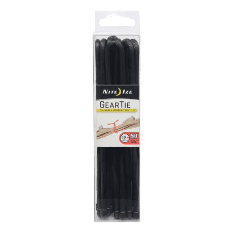 Nite Ize Gear Tie® ProPack 12" - 12 Pack - Black - Packaging View Front