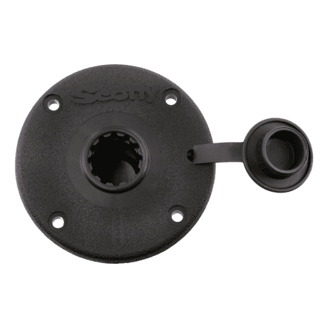 Scotty® Round Flush Deck Mount - Cap Open View