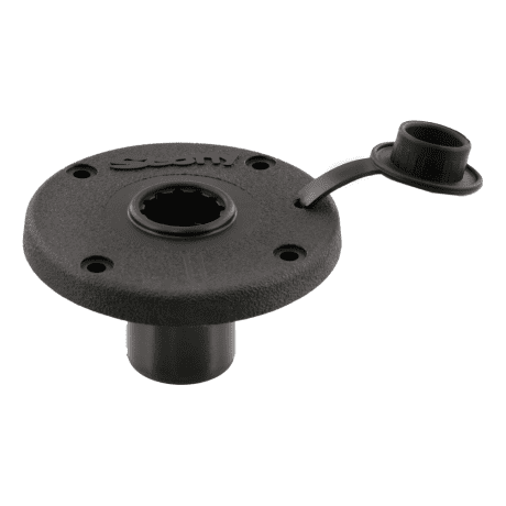 Scotty® Round Flush Deck Mount - Side View - Cap Open View