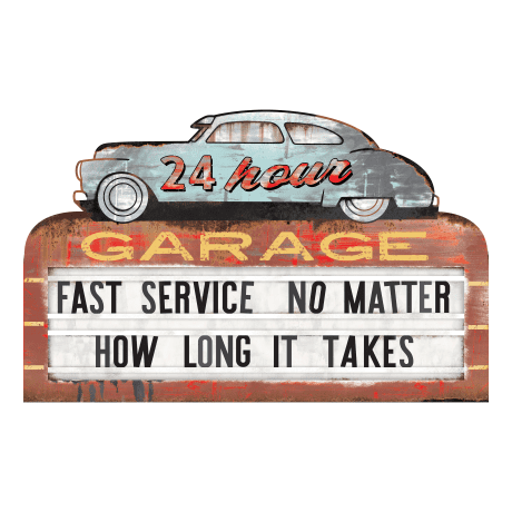 Open Road Brands 24hr Garage Button Sign