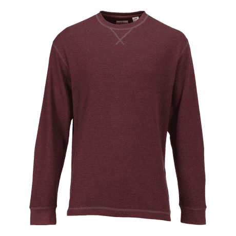 RedHead® Men’s Tower Rock Waffle Crew Long-Sleeve Shirt - Burgundy