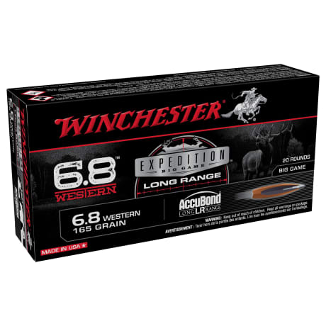 Winchester® Expedition Big Game Long Range 6.8 Western 165 Grain AccuBond® LR Centerfire Rifle Ammunition