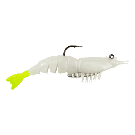 Z-Man® EZ ShrimpZ™ Rigged - Glow/Chartreuse Trail