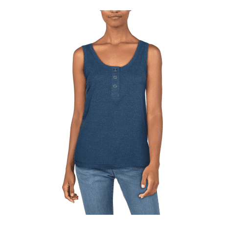 Natural Reflections® Women’s Harlow Henley Tank Top - Ensign Blue
