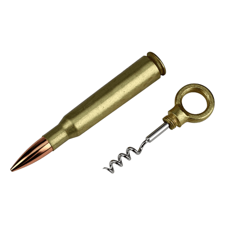Caliber Gourmet™ Real 50 Caliber Bullet Corkscrew Wine Bottle Opener In Gold