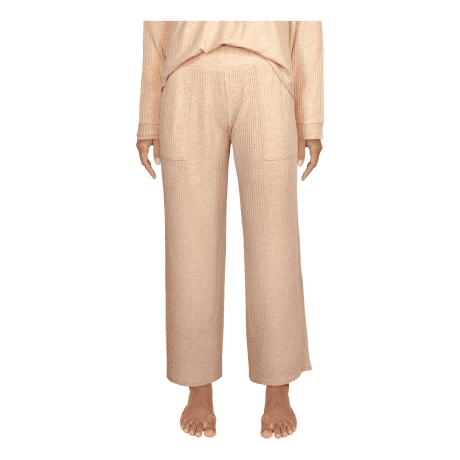 Natural Reflections® Women’s Rib-Knit Crop Pants - Peach Whip Heather