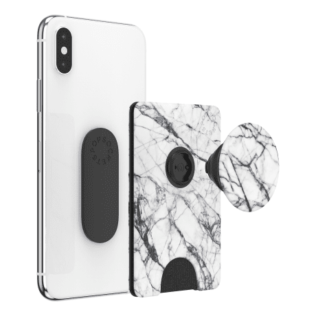 PopSockets® PopWallet+ - White Marble